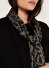 Animal Print Long Scarf, Green, large