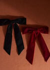 Velvet Bow Hair Clips, Pack Of 2, Assorted, large