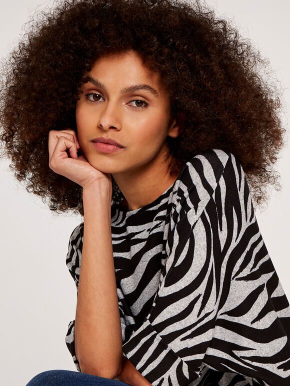 Zebra Top, Grey, large