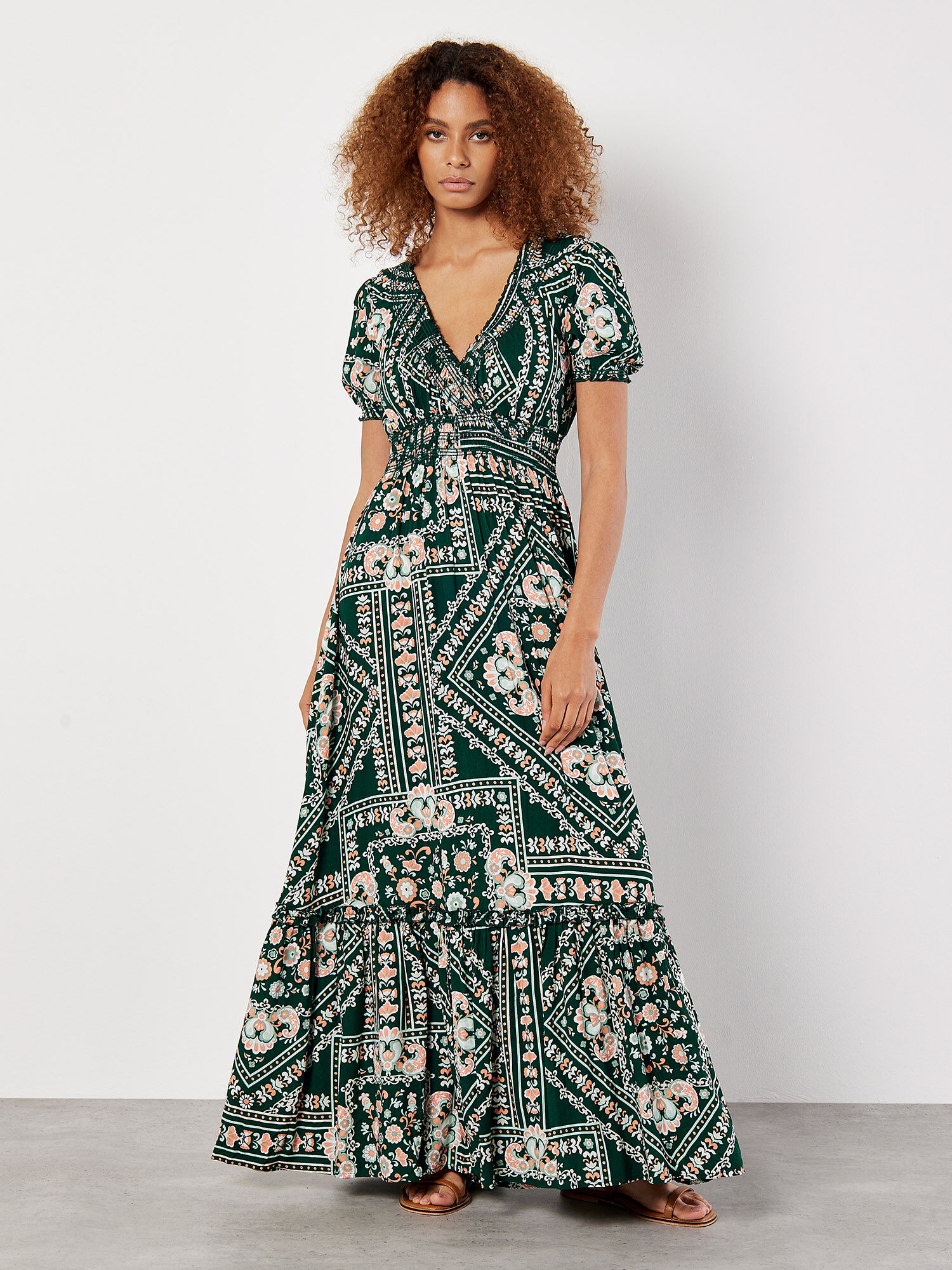 Smocked maxi dress best sale