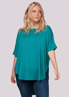 Curve Rounded Hem Top, Green, large