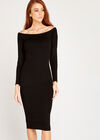 Bardot Bodycon Knit Dress, Black, large
