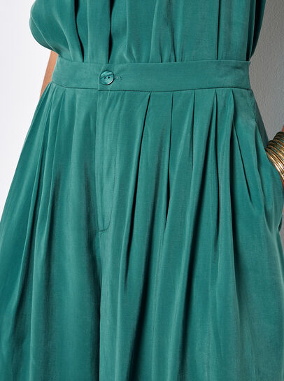 Soft Pleat Wide-Leg Trousers