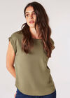 Button Back T-Shirt, Khaki, large