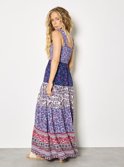 Patchwork Floral Paisley Maxi Dress