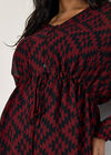 Curve Geo Print Chiffon Blouse, Burgundy, large