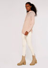 Graduating Lurex Kitted Hoodie, Pink, large