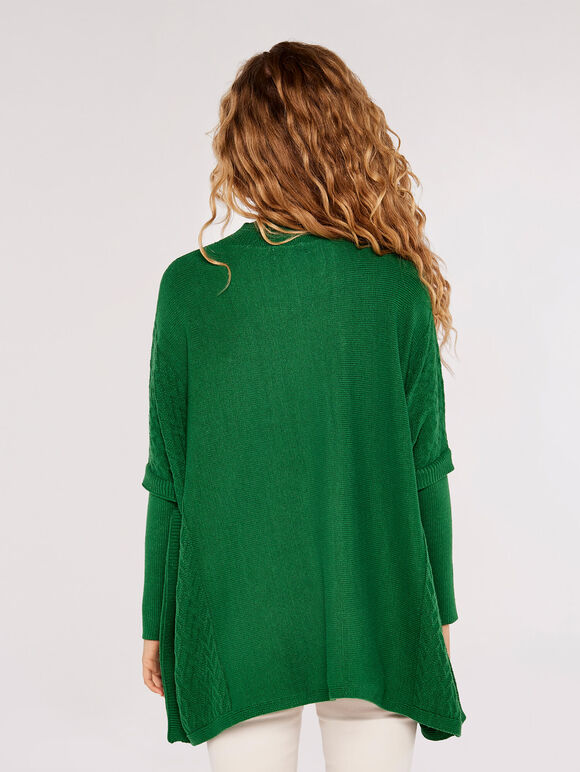 Zig Zag Panel Oversized Jumper, Green, large