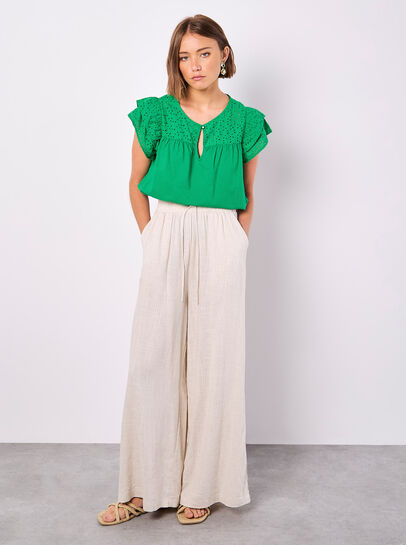 Broderie Yoke Cotton Top