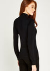 Black Gem And Studs Mock Neck Jumper, Black, large