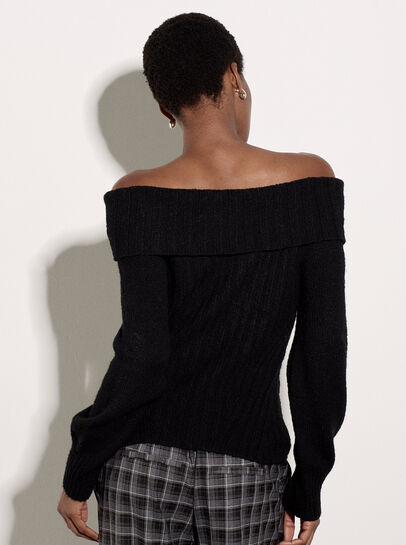 Ribbed Bardot Jumper