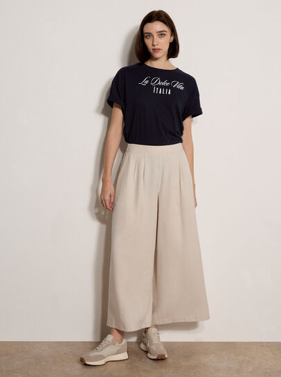 Slub Linen Wide-Leg Trousers