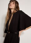 Jersey Crepe Straight-Leg Jumpsuit, Black, large