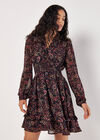 Paisley Ruffle Mini Dress , Pink, large