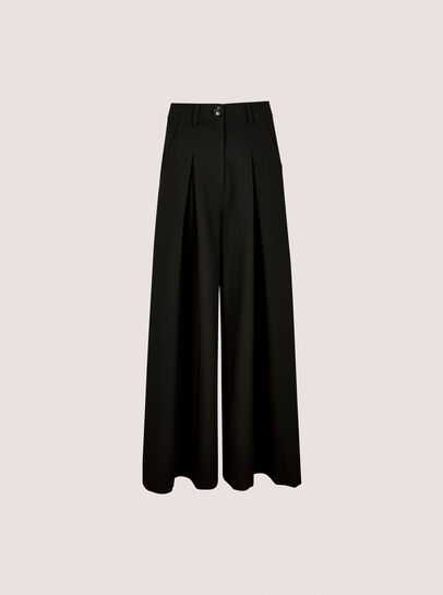 Super Wide Leg Pleat Tailored Trousers