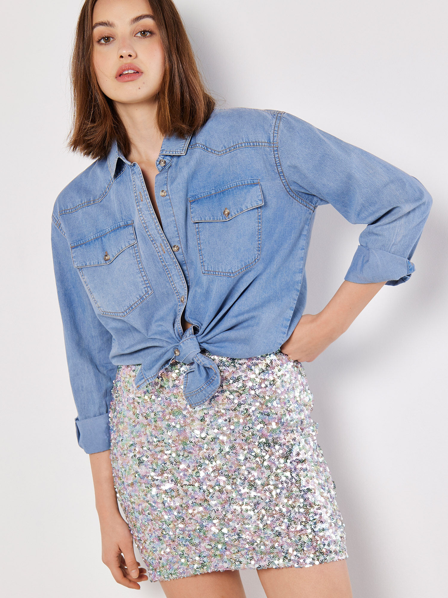 Blue sequin skirt uk outlet