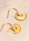 24K Gold Plated Hoop Fan Earrings, Gold, large