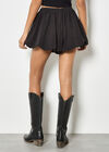Bubble Hem Mini Shorts, Black, large