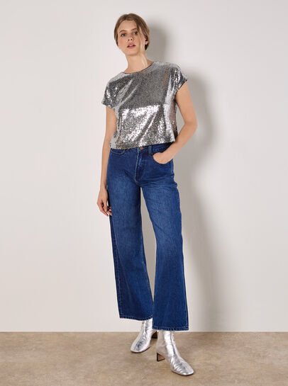 Sequin Crop T-Shirt