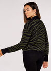 Mock Neck Zebra Jumper, Khaki, large