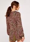 Paisley Button Top, Burgundy, large