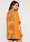 Mandala Panel Oversized Top, Orange, large