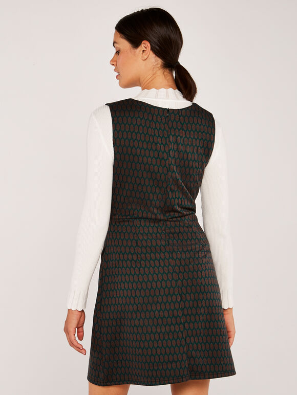 Retro Geo Droplets Wrap Dress, Green, large