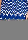 Knitted Zig Zag Shift Dress, Blue, large