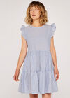 Stripe Tiered Dress, Blue, large