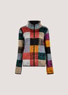 Colourful Check Fleece Jacket, Grey, large