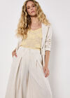 Pinstripe Pleat Palazzo Trousers, Stone, large