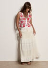Crochet Tiered Maxi Skirt
, Cream, large