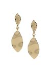 Organic Metal 2 Drop Earrings, Gold, large