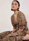 Sarasa Floral Maxi Dress, Khaki, large