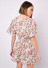 Watercolour Floral Chiffon Mini Dress, Mint, large