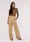 Swirl Funnel Neck Top, Rust, large