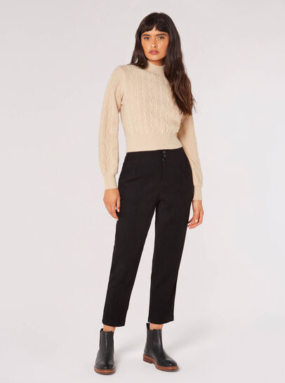 Straight Leg Twill Trousers