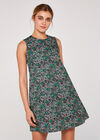 Retro DitsyTrapeze Dress, Navy, large