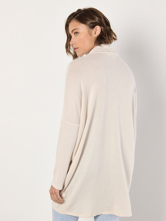 Soft Touch Wrap Tunic Top, Stone, large