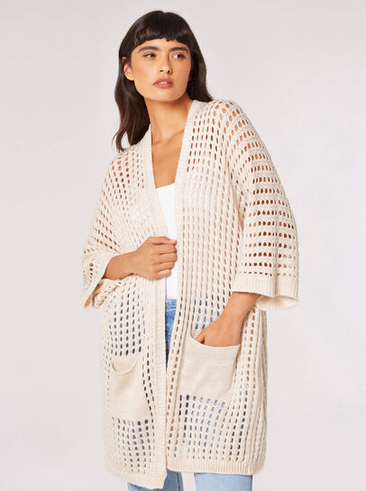 Star Motif Open Knit Cardigan