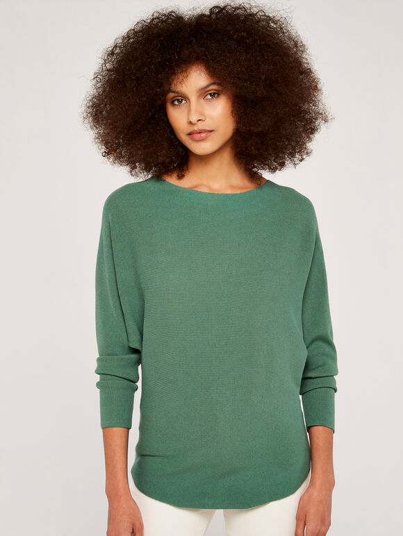 Clean Look Batwing Jumper, Teal, large