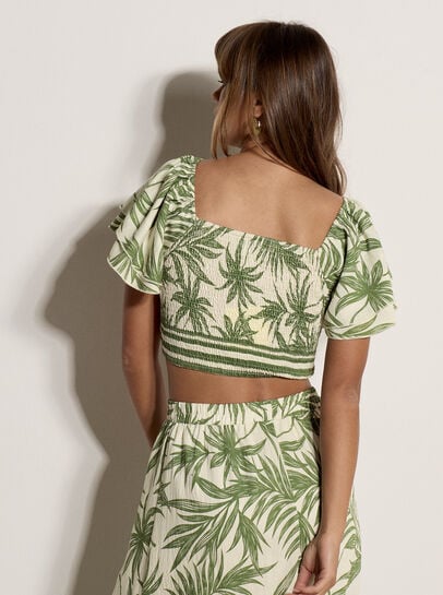 Palm Print Crop Top
