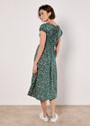 Garden Floral Milkmaid Midi Dress, Coral, large