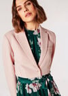 Cropped Slim Fit Blazer, Pink, large