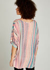 Mutli Stripe Top, Coral, large