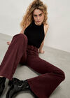 Lulu Mid-Rise Flared Jeans, Burgundy, large