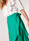 Ruffle Wrap Maxi Skirt, Green, large