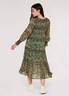 Daisy Spritz Smock Dress, Green, large