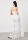 Embroidered Mesh Tiered Maxi Dress, Cream, large