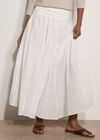 Jersey Waistband Cotton Midaxi Skirt, Cream, large
